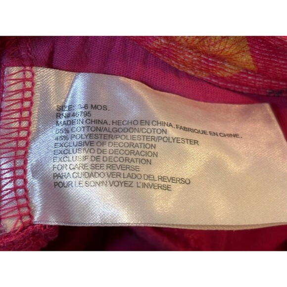 Vintage Y2K Dereon Baby Skirt 3-6 Months Pink Hearts Fleur de Lis Ruffle Hem - Picture 4 of 5